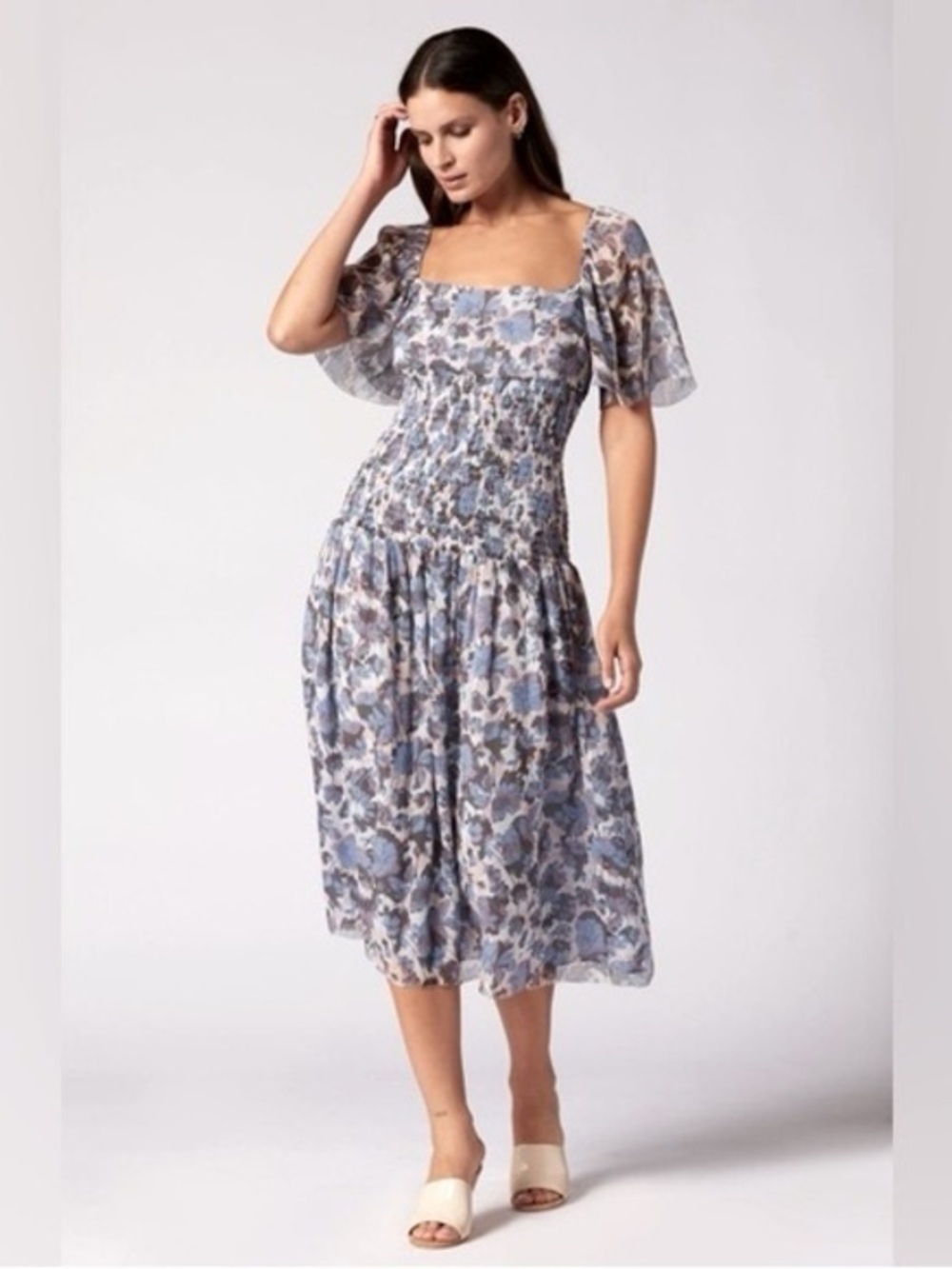 Joie Gillian Silk Midi Dress - Sz: 8
